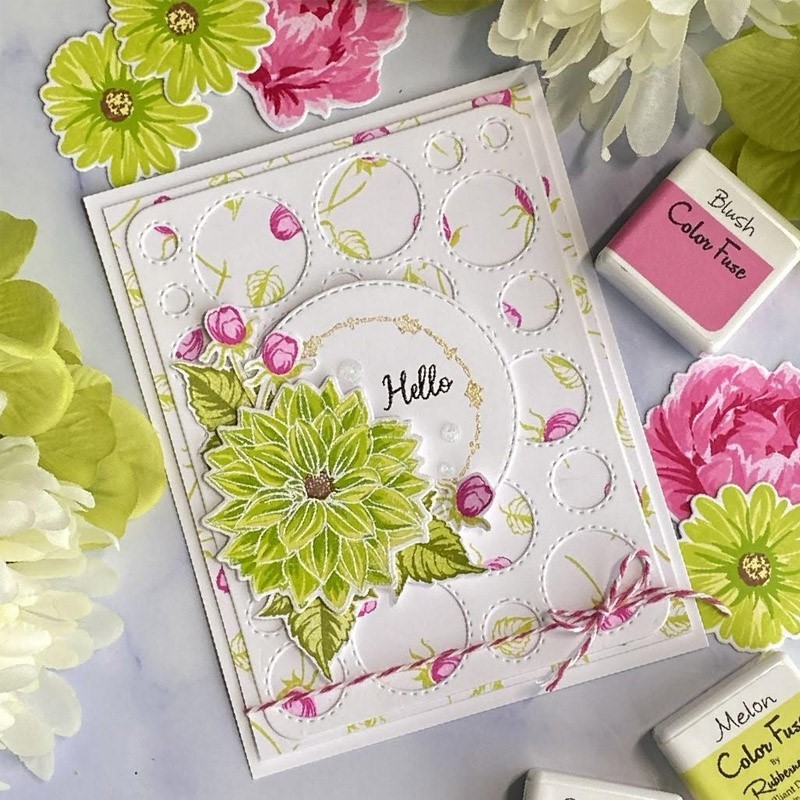 Layered Florals Peony Daisies Blooming Vine Rose Leaves Cle