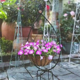 饰 庭院别墅花园装 铁艺吊篮花盆花架吊挂挂钩架悬挂式 地插绿萝月季
