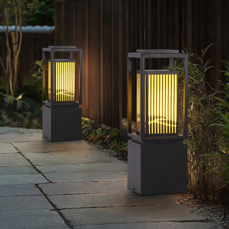 太阳能草坪灯户外防水庭院灯柱头灯花园别墅小区新中式草地景观灯