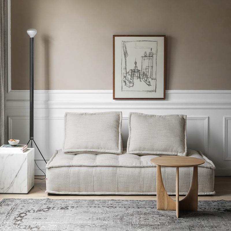 皮埃蒙特布艺沙发意式简约创意模块沙发米色设计师网红款组合沙发