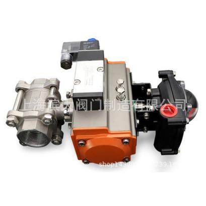 气动三片式球阀丝口内螺纹三片式气动执行器Q611F-16P