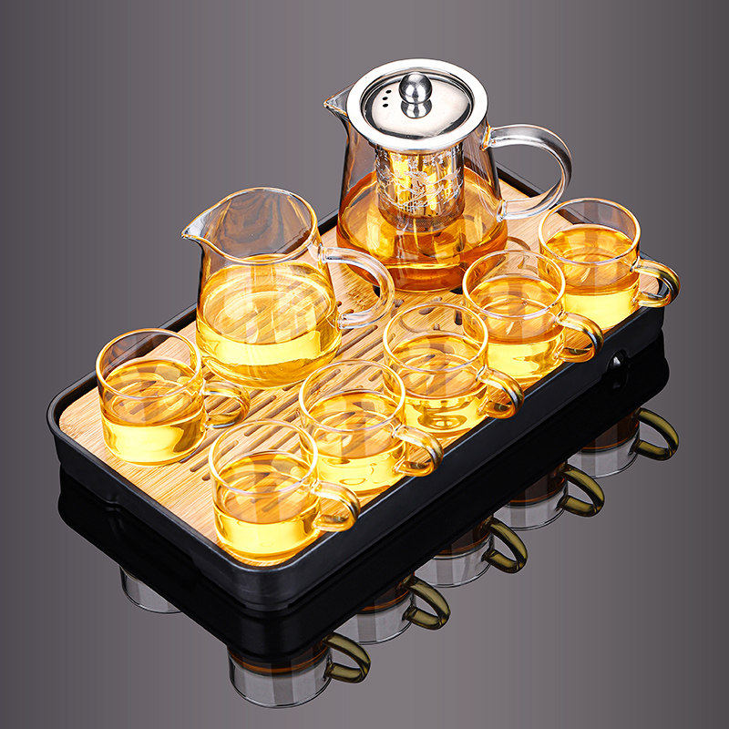 玻璃泡茶壶功夫茶具套装家用办公室简约喝茶过滤茶杯整套节日礼品