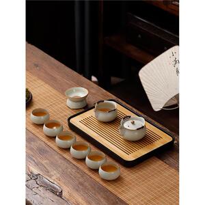汝窑功夫茶具茶盘套家用