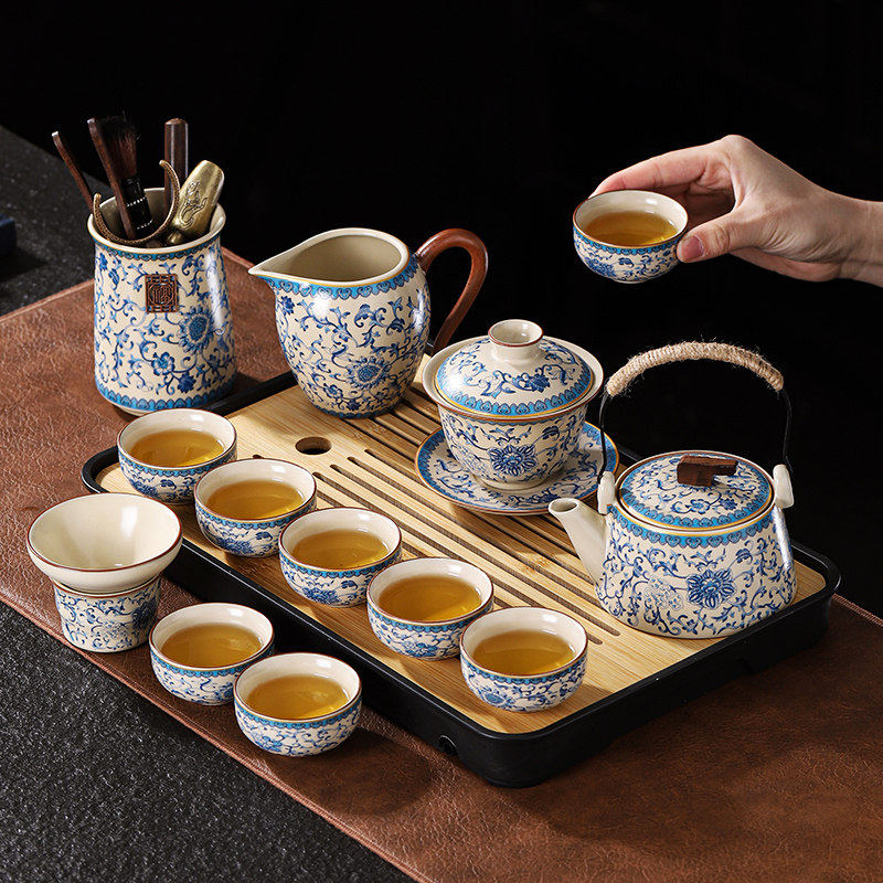 凌胜汝窑功夫茶具套装家用2026新款中式高档泡茶专用神器节日礼品