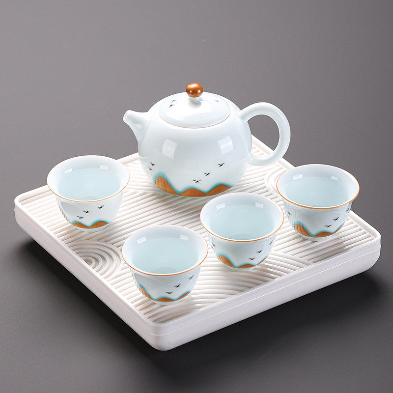 青瓷功夫茶具小套装一壶两杯家用简约泡茶办公室喝茶神器节日礼品