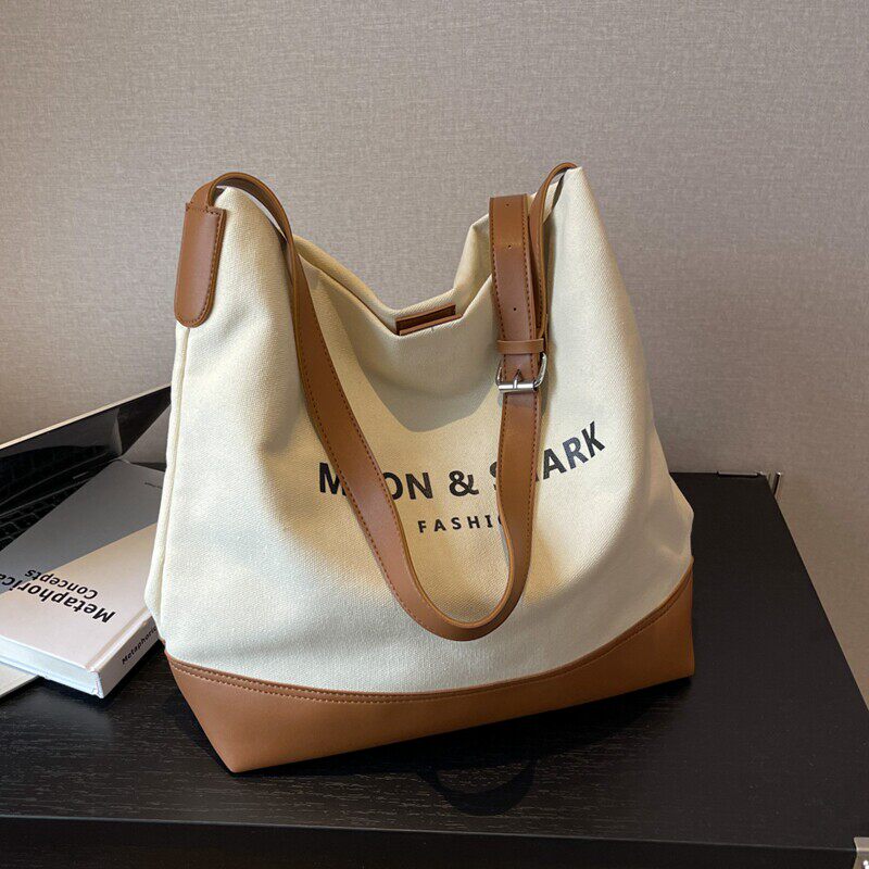 慵懒风大容量帆布包女2026新款百搭大学生上课通勤单肩斜节日礼品