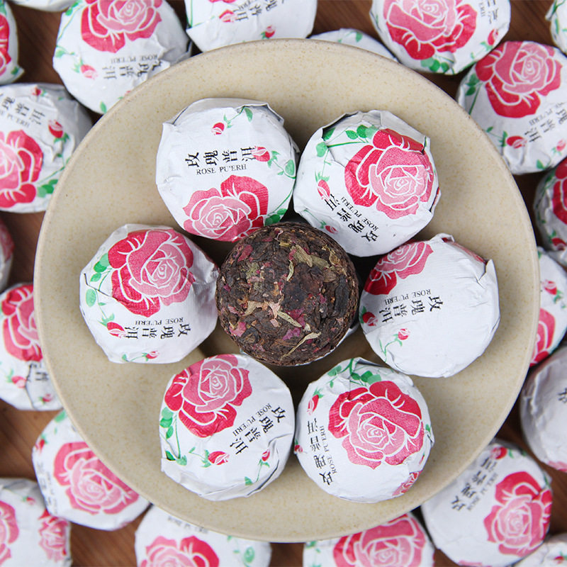 云南花茶小沱茶 玫瑰花普洱熟茶组合花草茶重瓣红玫瑰