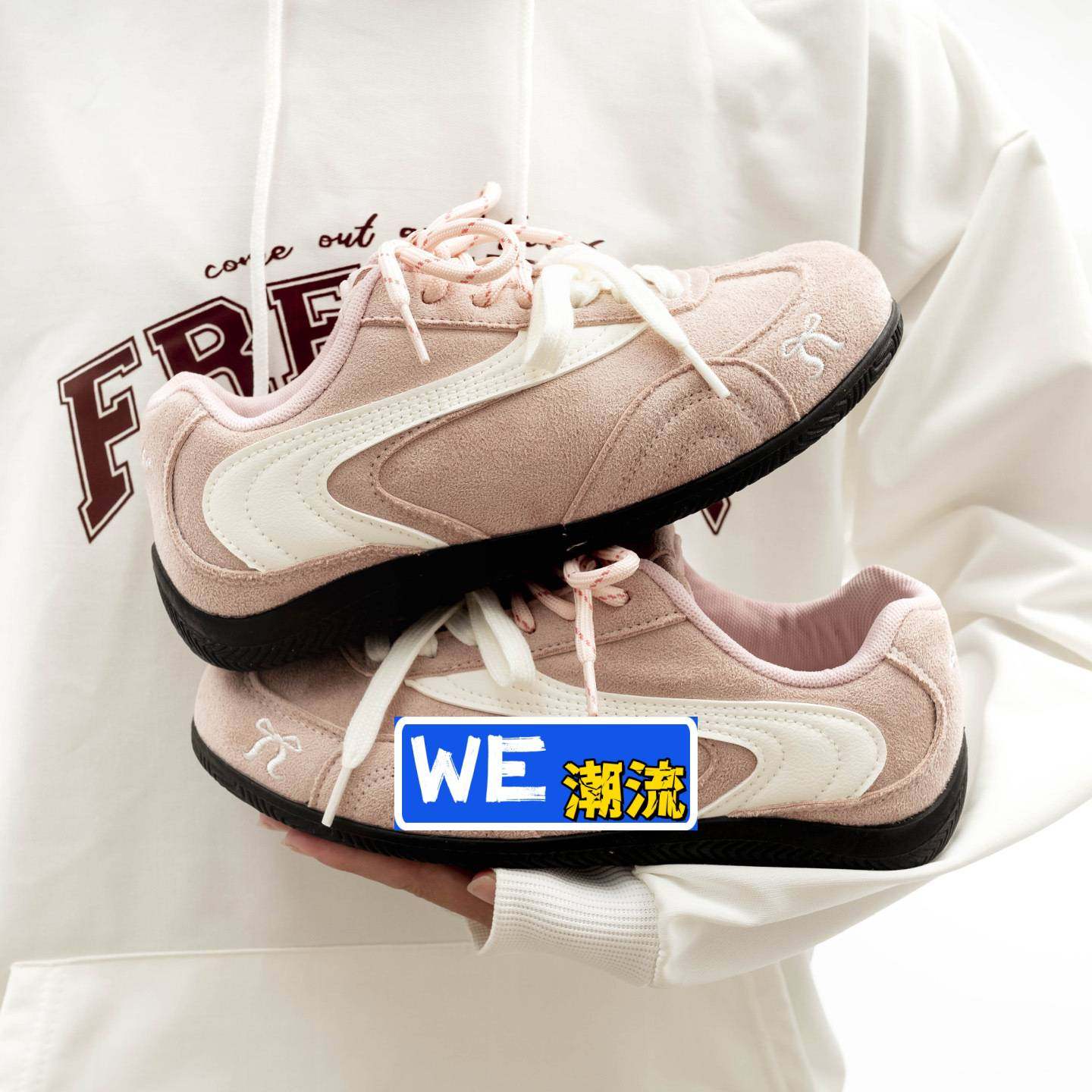 合成鞋业女鞋经典复训赛车鞋款秋季新款时尚百搭平底休闲学生运动