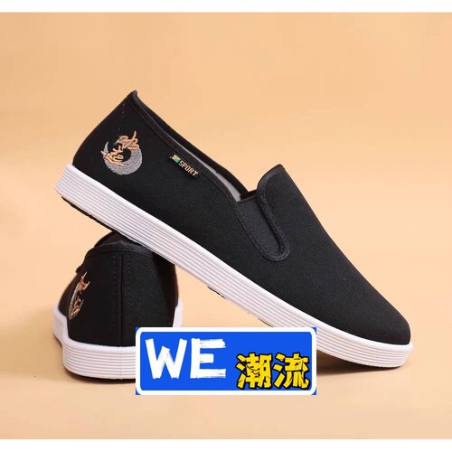 晋江雅望鞋服京时尚刺绣布鞋舒适透气吸汗防滑耐磨软底松紧司机低