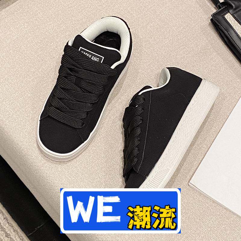 福建裕源鞋业德训男鞋新款韩版百搭圆头黑色滑板鞋学生复古小众女