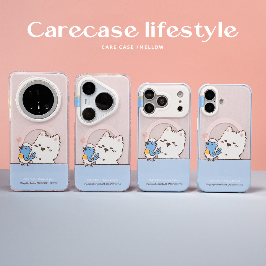 CARECASE mellow逗小鸟蓝框磁吸手机壳 适用于苹果iPhone 17 16 15 14ProMax 华为mate/ pura 支架组合 可爱