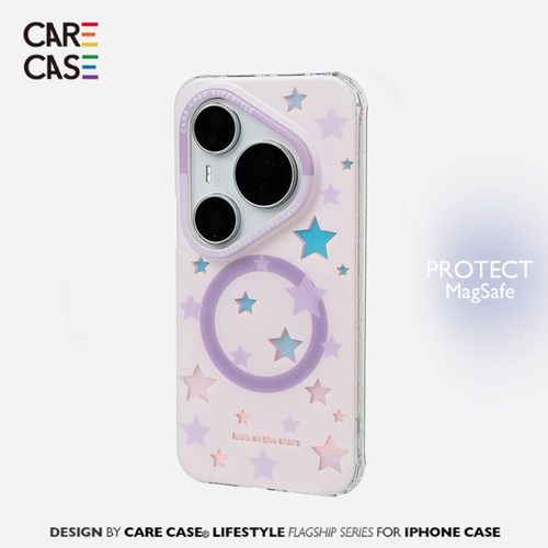 CARECASE紫色星星华为P80磁吸壳
