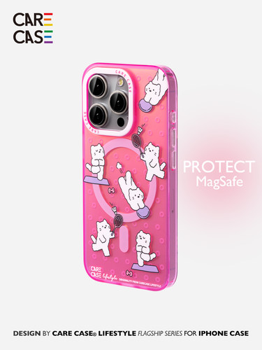 CARECASE玫粉运动猫咪磁吸壳