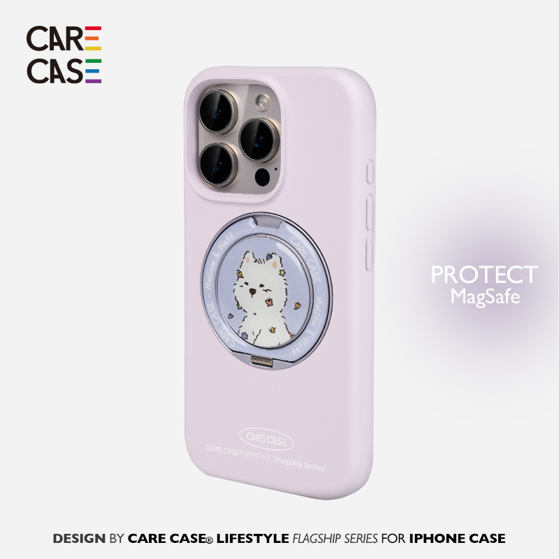 CARECASE粉色小狗液态支点手机壳