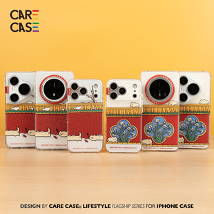 【所有女生直播间好物复购】CARECASE 红墙猫咪手机壳 适用于苹果iPhone17 16 15 ProMax 华为Mate/Pura 新年
