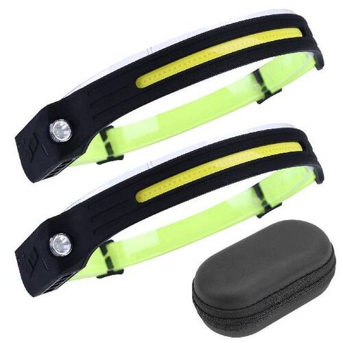 1/2 Pcs LED Headlamp Flashlight Sensor Rechargeable USB