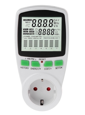LCD EU Meter Wattmeter Power Electricity Consumption Analyze
