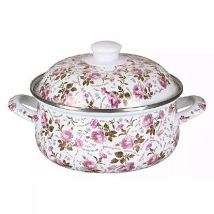 Enamel Pot Type Short Small Soup Pot Enamel Saucepan Soup