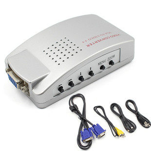 PC Converter Box VGA to TV AV RCA Signal Adapter Converter V