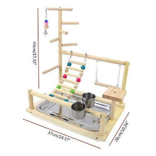 Natural Wood Bird Perch Stand Easy to Install Bird Cage