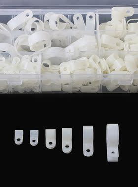 200 Pcs P Clips Fasteners Cable White Nylon For Cable Condui