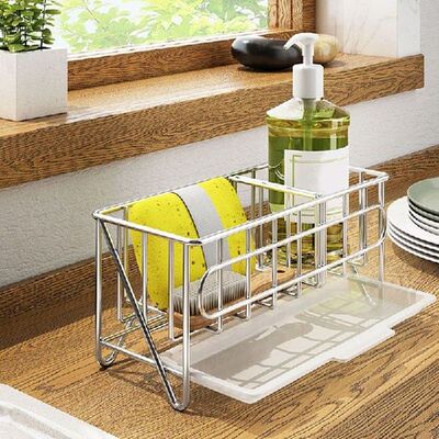 Sink Caddy Organizer Countertop Sponge Brush Soap Holder
