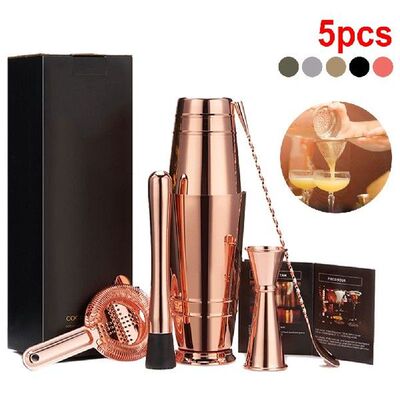 5pcs Cocktail Shaker Set 600/800ML Cocktail Mixer Bartender