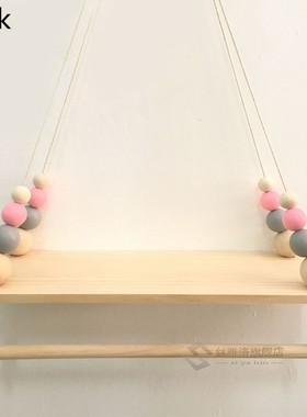 Handcrafted Shelf Kids Room Hanging Bead Shelf Nordic Style