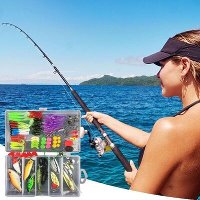 Fishing Lures Baits 88 Pcs Bass Trout Salmon Tackle Box
