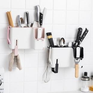 Wall Mounted Cutlery Drainer Rack Utensils Organizer Spoon