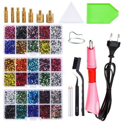 Full DIY Set 2000pcs/box SS10 Hot Fix Rhinestones With Hotfi