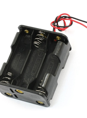 15cm Leads Layers Black 6 x 1.5V AA Battery Case Holder
