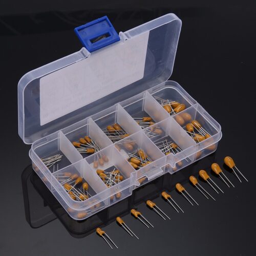 100pcs Tantalum Capacitor Precision 16V 10 Values 1uf-100uf