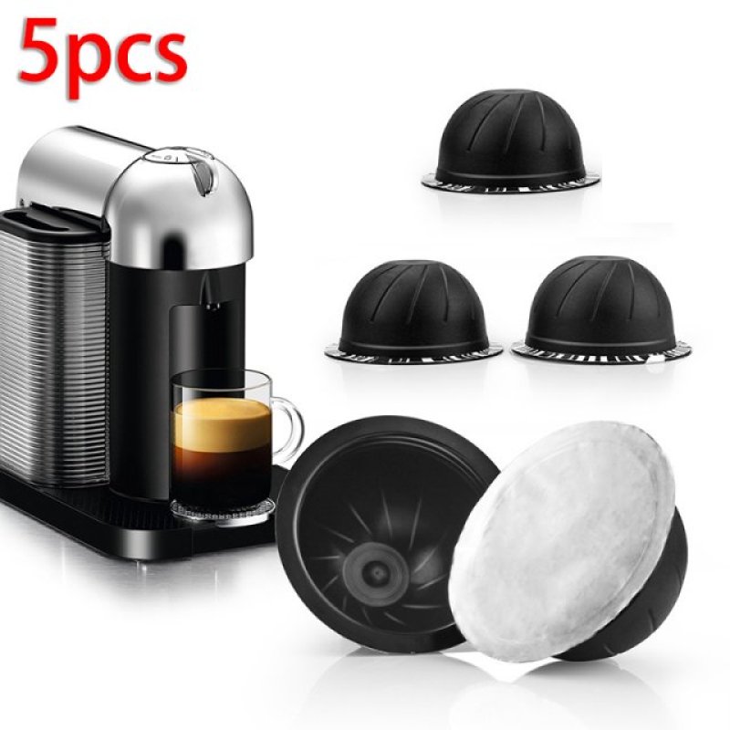 5PCS Reusable Coffee Capsules Cup Refillable Coffee Capsule