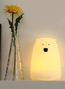 LED Bedside Lamp Big Bear Silicone Children Rechargeable Nig