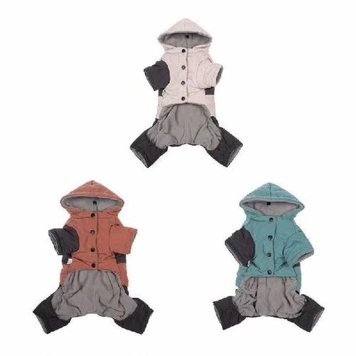 Letter Printed Dog Jumpsuits Winter Warm Pet Dog Clothes
