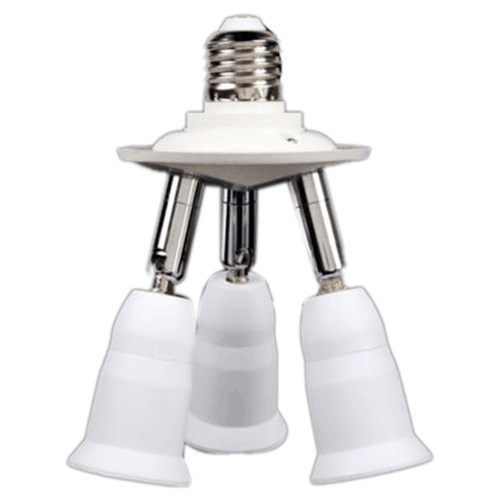 E27 3 in 1 LED Light Lamp Bulb Adapter Converter Split Split