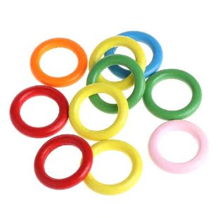 10 Pcs/Bag Wood Rings Parrot Toys Accessories Colorful