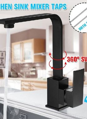 Polished Black Brass Swivel Kitchen Sinks Faucet 360 degree