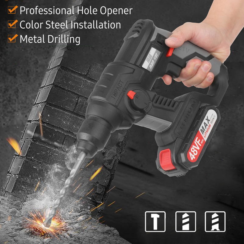 21V Multifunctional Rotary Hammer Drill Electric Impact