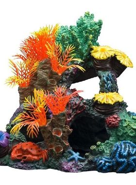 Polyresin Coral Ornaments Aquarium Reef Decor 8.7x7.5x7.5