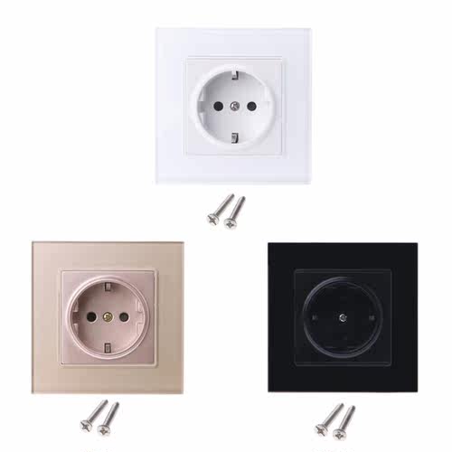 16A EU Standard 86 Type Power Socket Glass Charger Adapter P