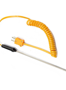 80mm x 3mm Probe K Type 0-500C Temperature Range Coiled Ther