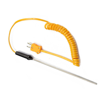 80mm x 3mm Probe K Type 0-500C Temperature Range Coiled Ther