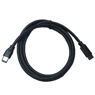 Black IEEE 1394 Firewire 800 to Firewire 400 Cable, 9 Pin/6