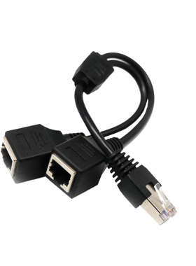 Y Splitter Cable 1 Male to 2 Female RJ45 Network Ethernet Ad