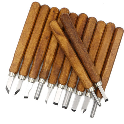 12pcs Woodcut Knife Scorper Hand Cutter Wood Carving Chisel
