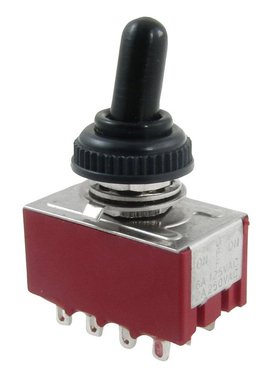 AC 250V 2A 125V 6A on/off/on 4PDT Switch with Boot