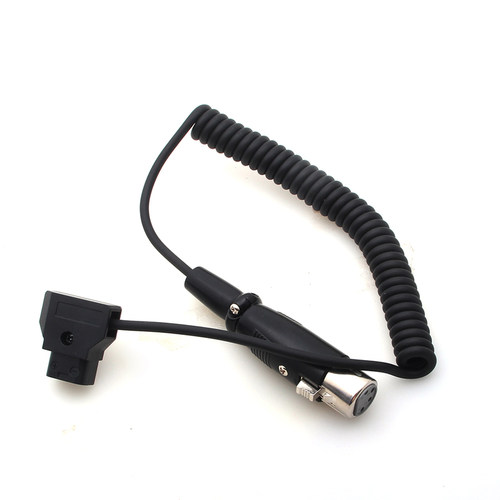 D-Tap Male to Female 4-Pin XLR Cable Coiled for Power Supply