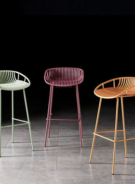 Nordic Bar Stools High Stool Plastic Simple Modern